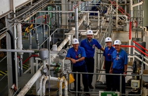  Inside the HALES facility with one of the shift teams who worked to empty the storage tank.